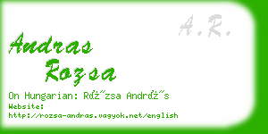 andras rozsa business card