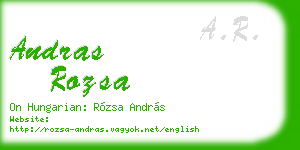 andras rozsa business card